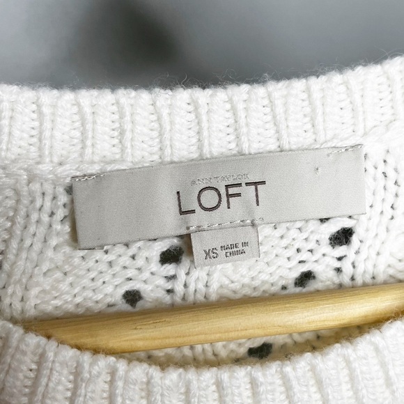 LOFT Open Knit Rabbit Hair Wool Sweater Sz XS - Picture 3 of 4